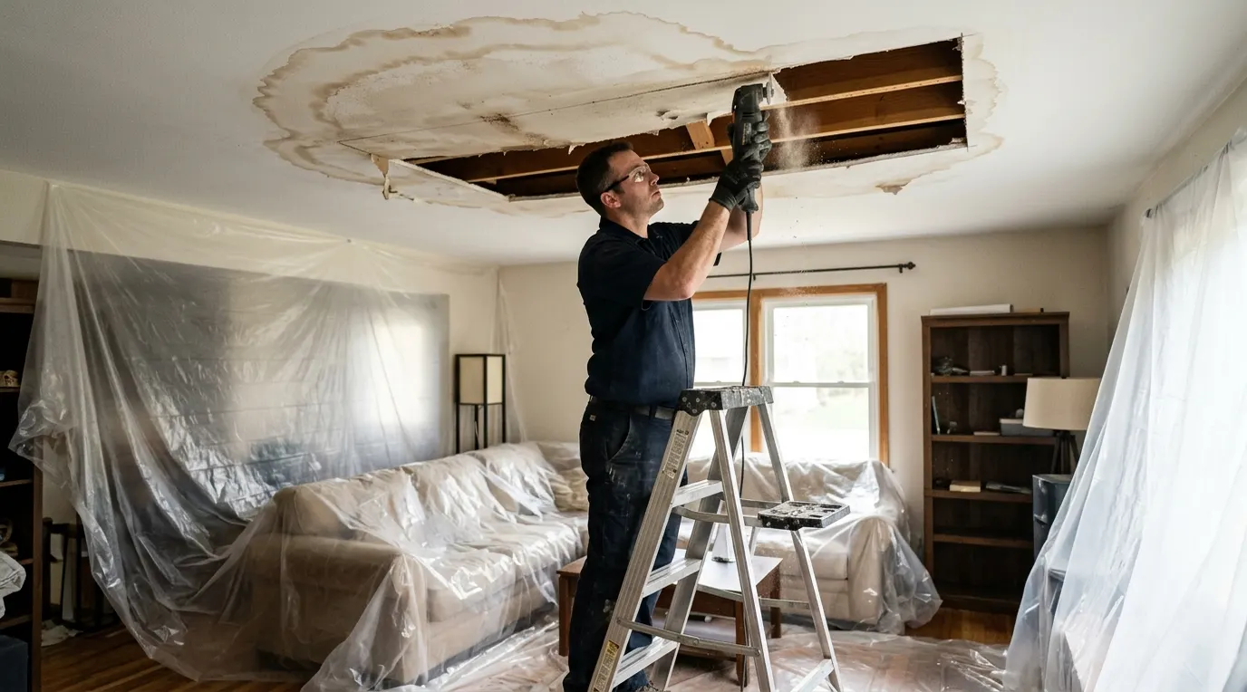 Emergency Ceiling Water Damage Repair in Macomb